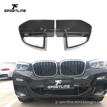 X3 G01 Prepreg Dry Carbon Fiber Front Bumper Canards for BMW X3 M Sport 2018-2019